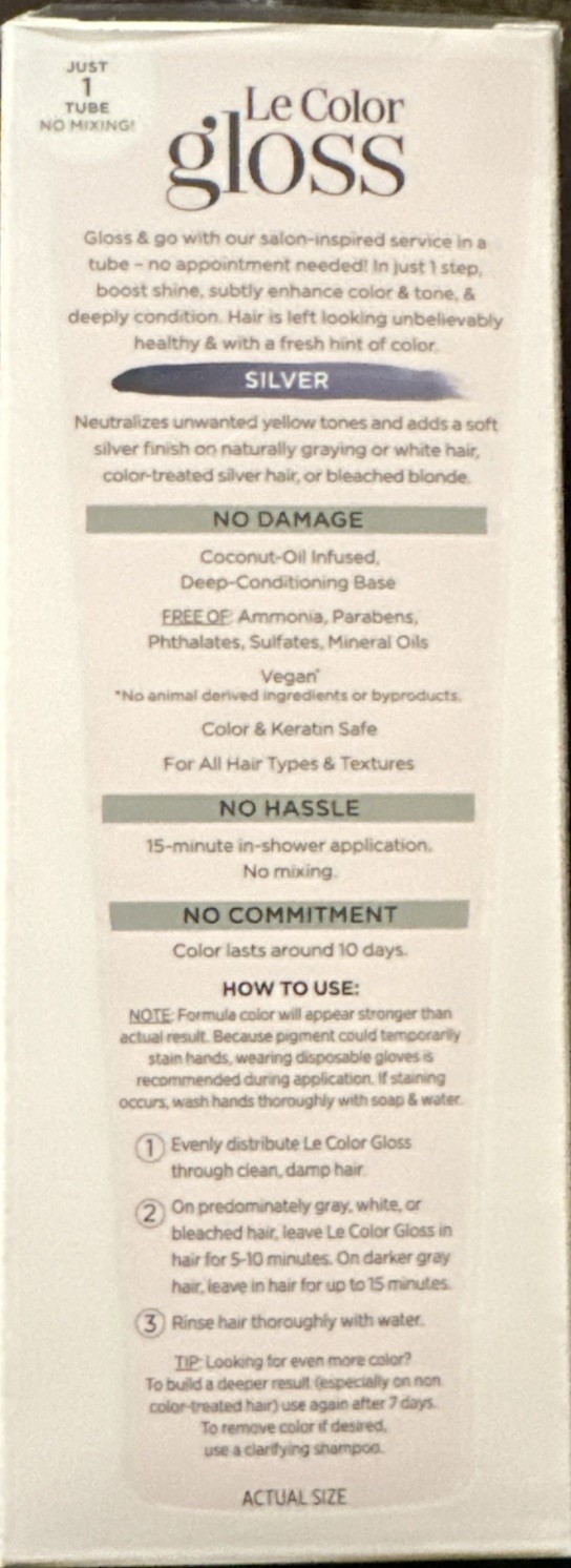 L'OREAL Paris Le Color Gloss One Step In-Shower Toning Hair Gloss For Gray Hair