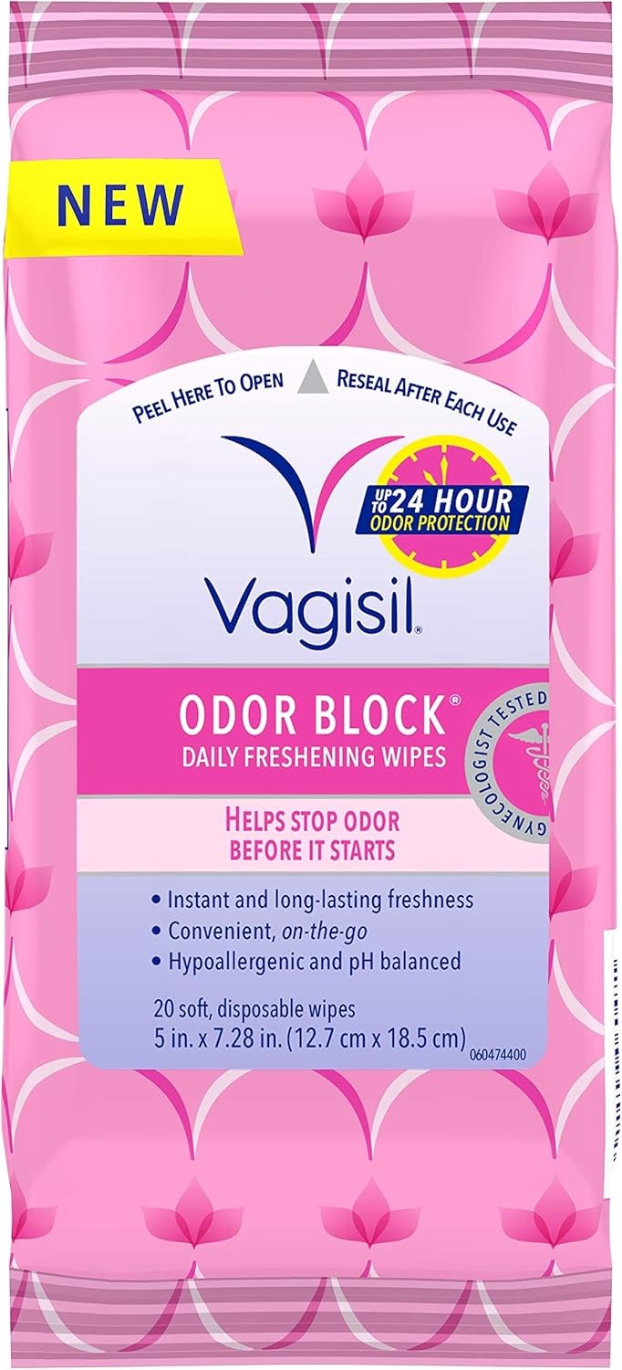 Vagisil Odor Block Wipes 20ct Feminine Hygiene