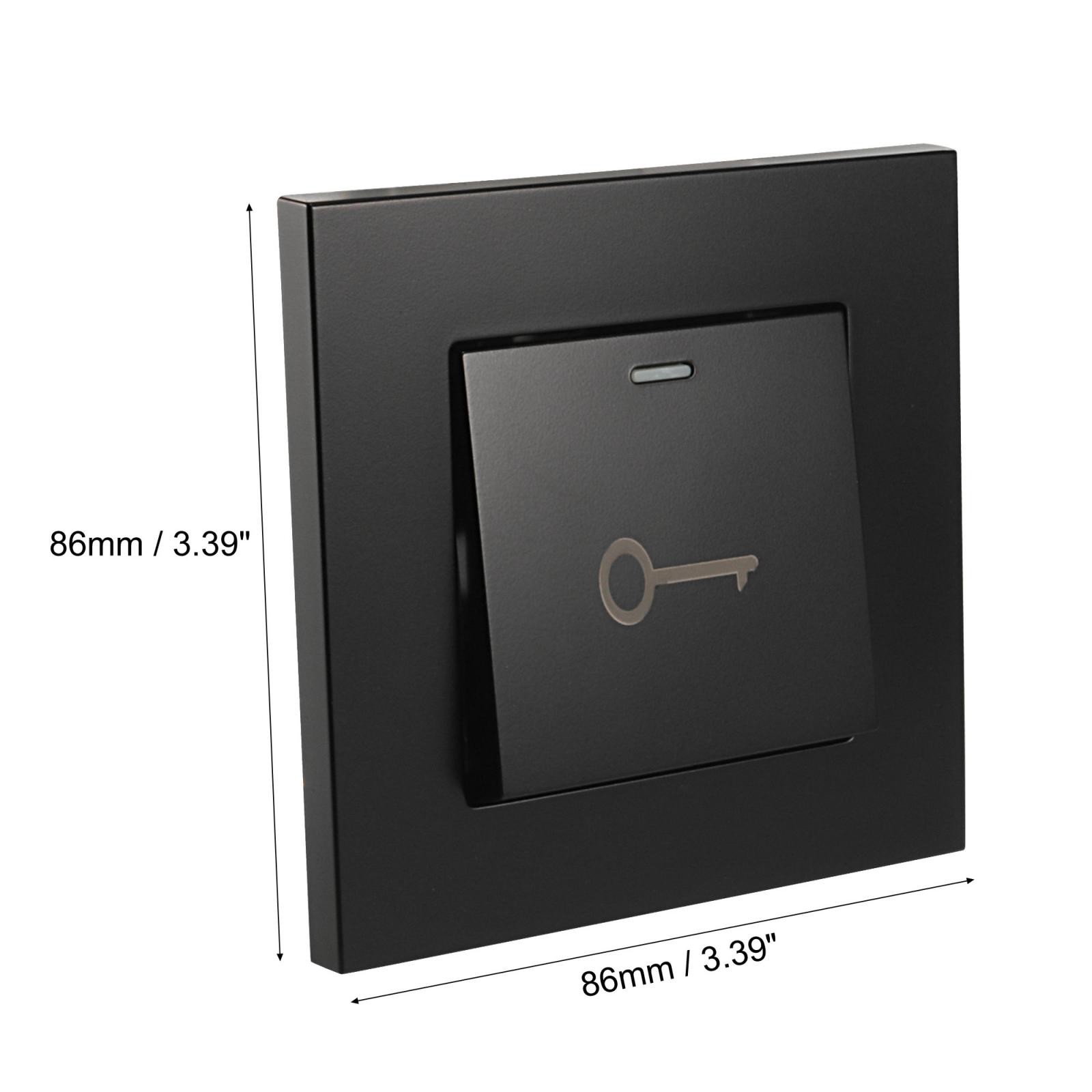 Push to Exit Button Switch Wall Mounted Resettable Square Black AC 250V 16A