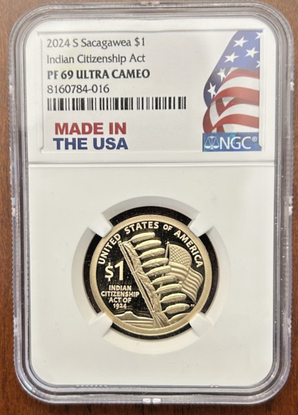 2024 S Sacagawea Dollar Proof - Indian Citizenship Act - NGC PF69 Ultra Cameo