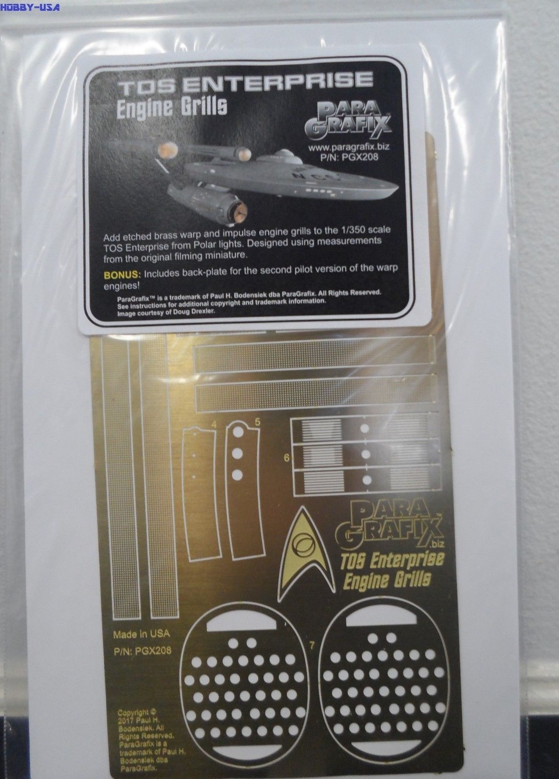 PARAGRAFIX 1/350 Star Trek Orig USS Enterprise Engine Grills for PLL  PGX208