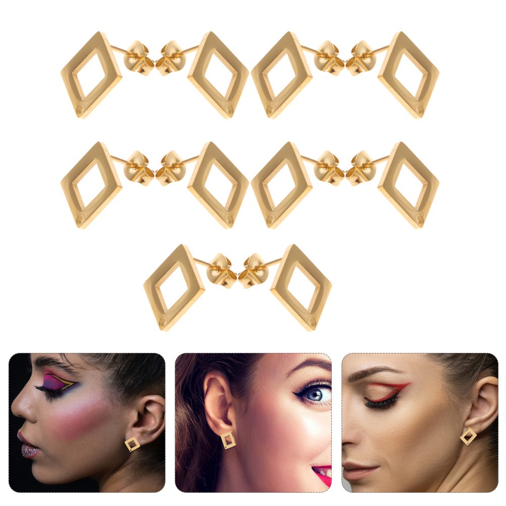 5 Pair Earring Making Supplies Kit Stainless Steel Stud Findings