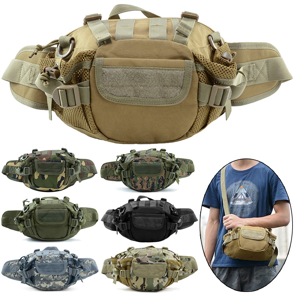 Tactical Molle Fanny Pack Adjustable Strap Waist Bag for Hiking Hunting Fishing