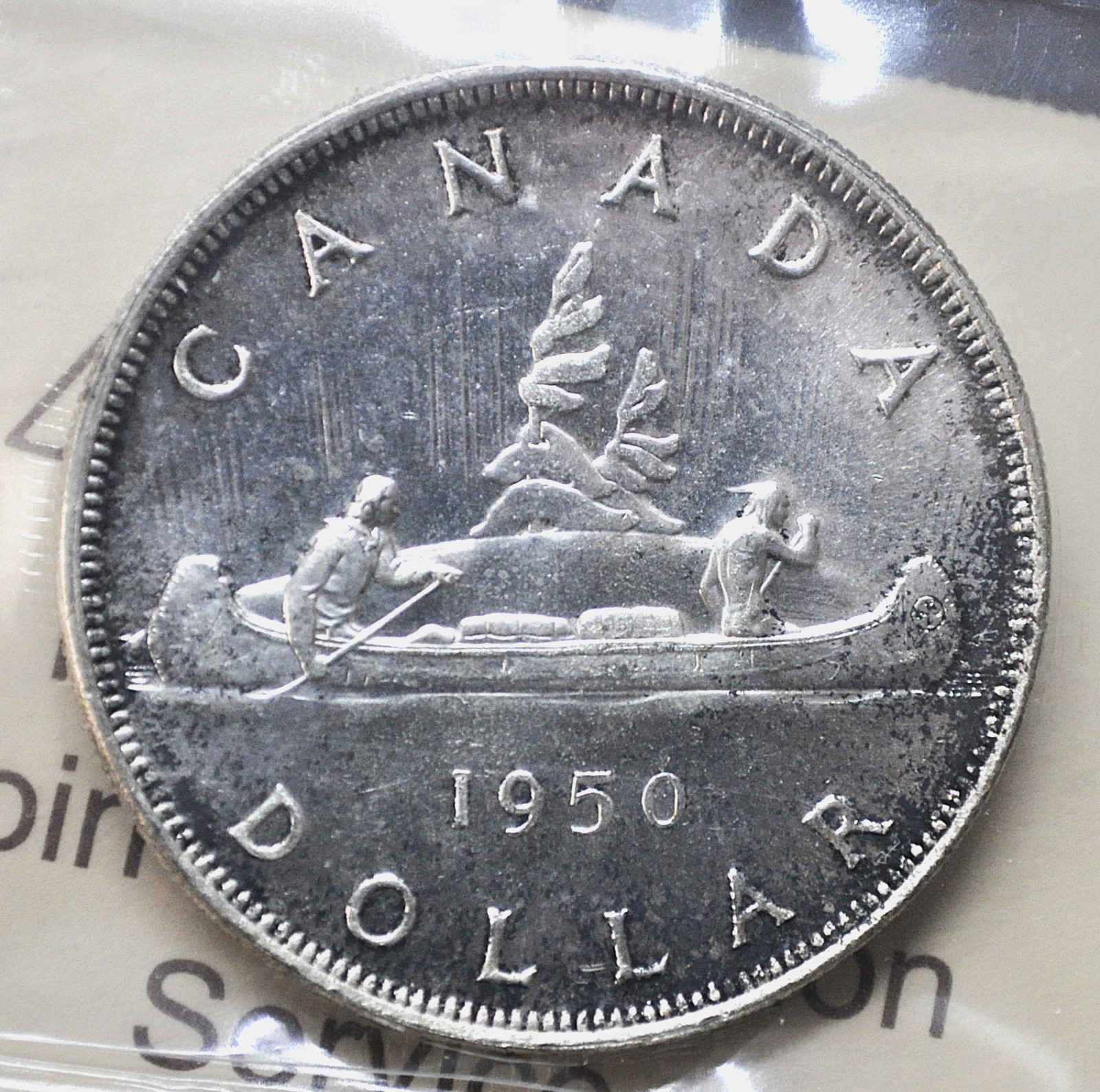 1950 Island Logs - Canada $1 Silver One Dollar ICCS graded MS-66