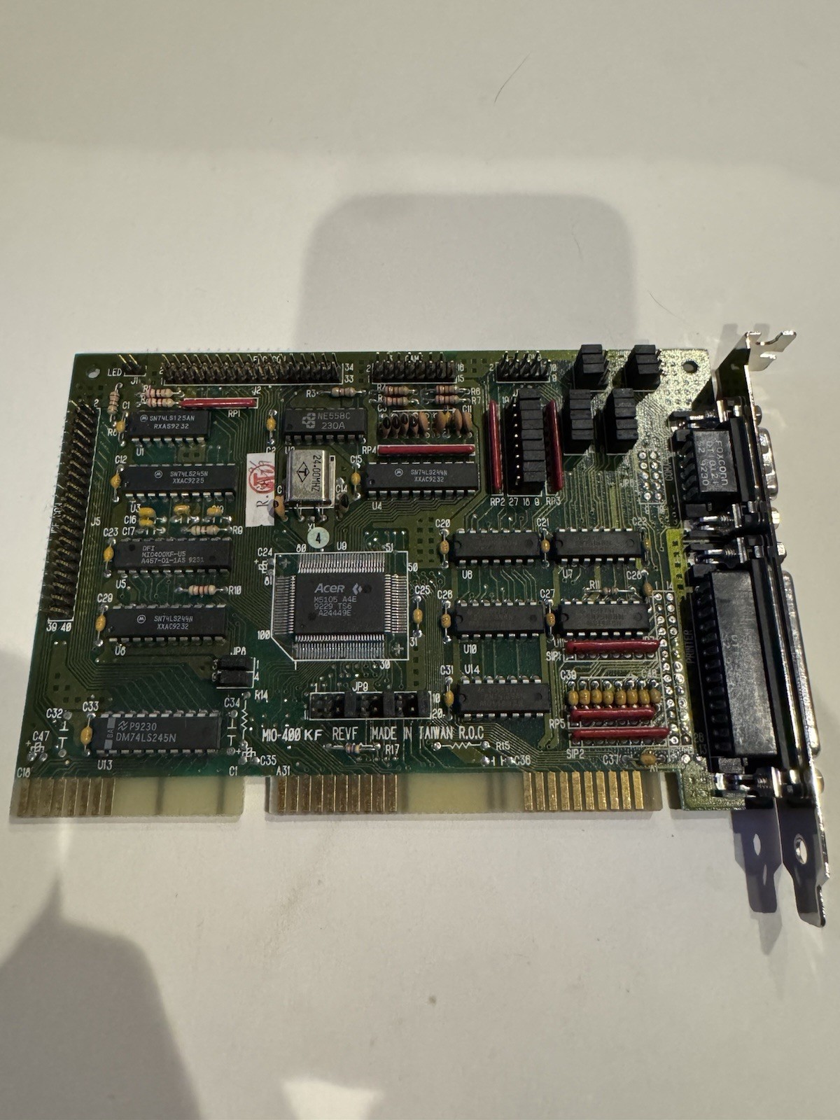 Acer MIO-400 KF MIO-400KF Rev B ISA Serial Parallel I/O Expansion Board Card