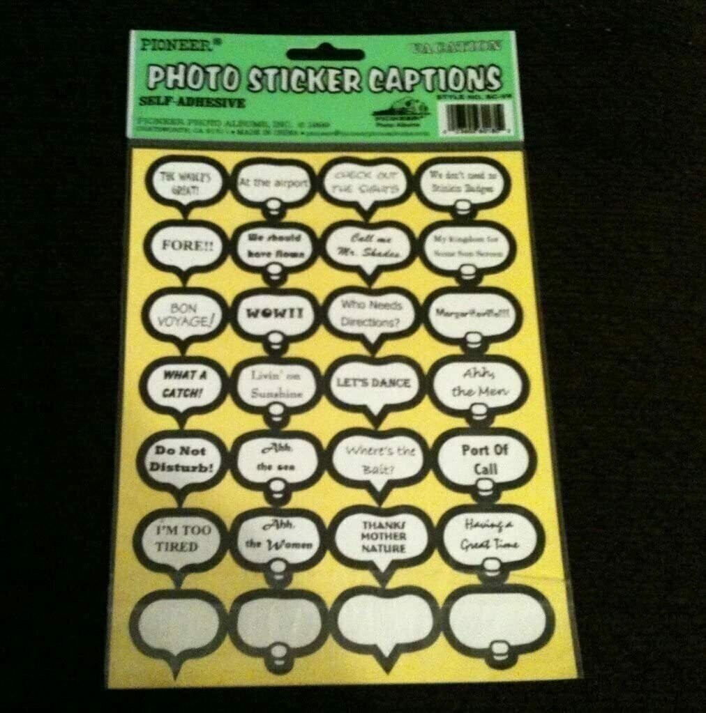 "Vacation" Photo Sticker Captions (56 Assorted Sayings)