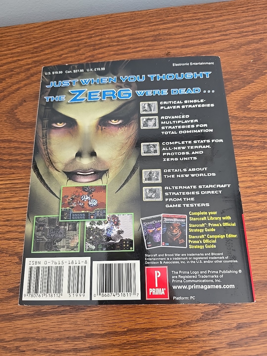 Prima's Official Strategy Guide StarCraft Expansion Set Brood War Book