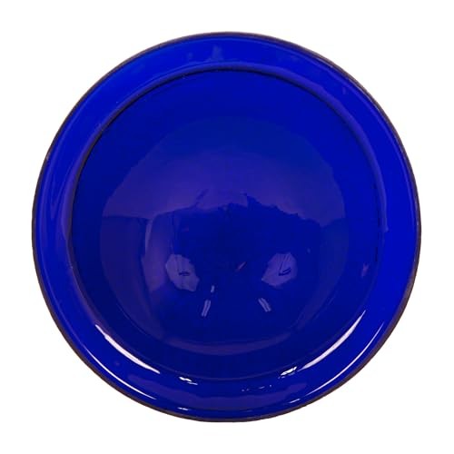 12" Cobalt Blue Crackle Birdbath- Over Rail Bracket
