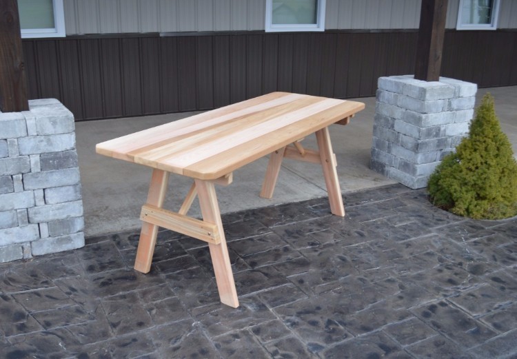 A&L Furniture Co. Amish-Made Cedar Traditional Picnic Tables - 4 Size Options