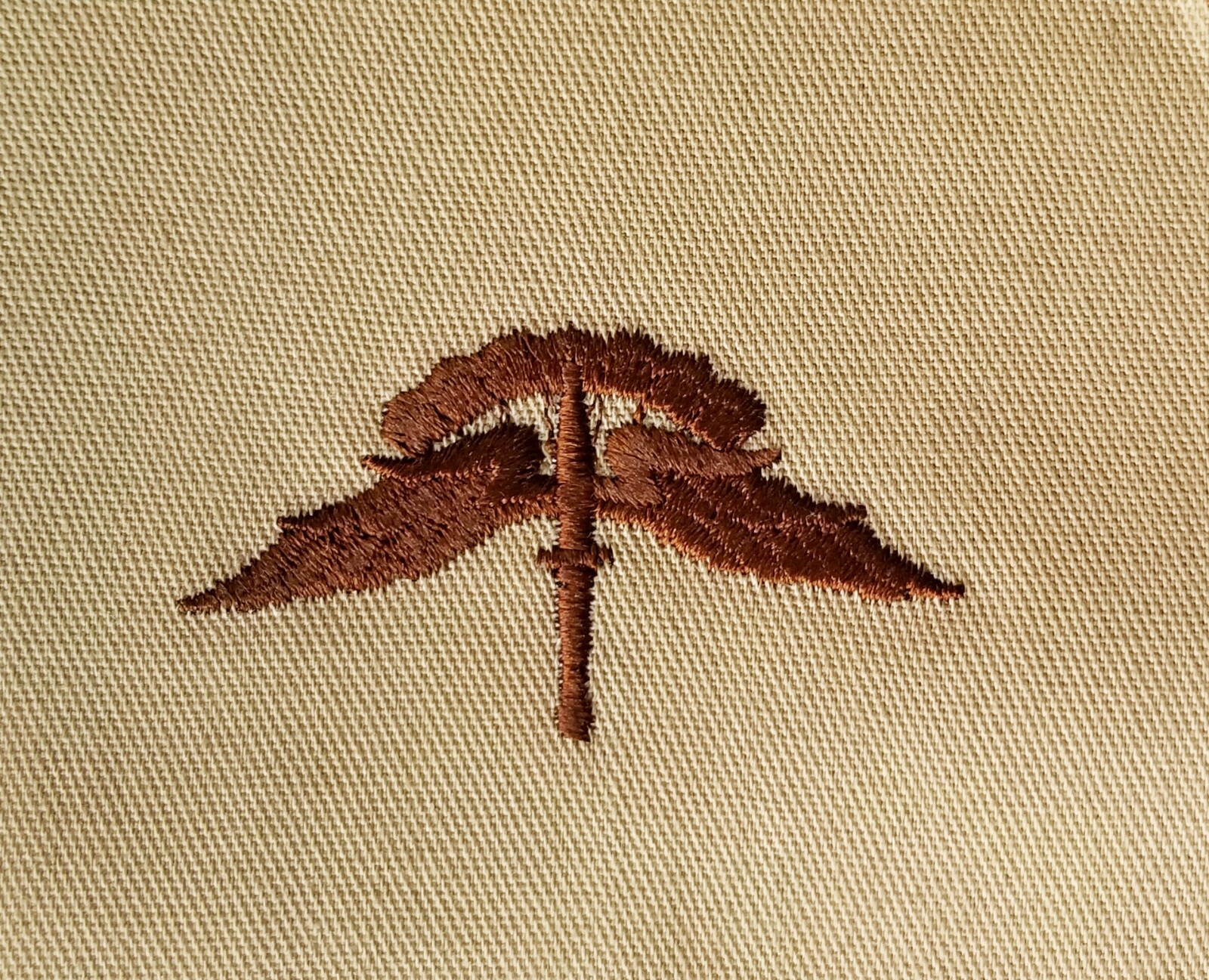 US Army Air Force Freefall HALO Jump Wings Award Desert Tan Sew-On Patch- Basic