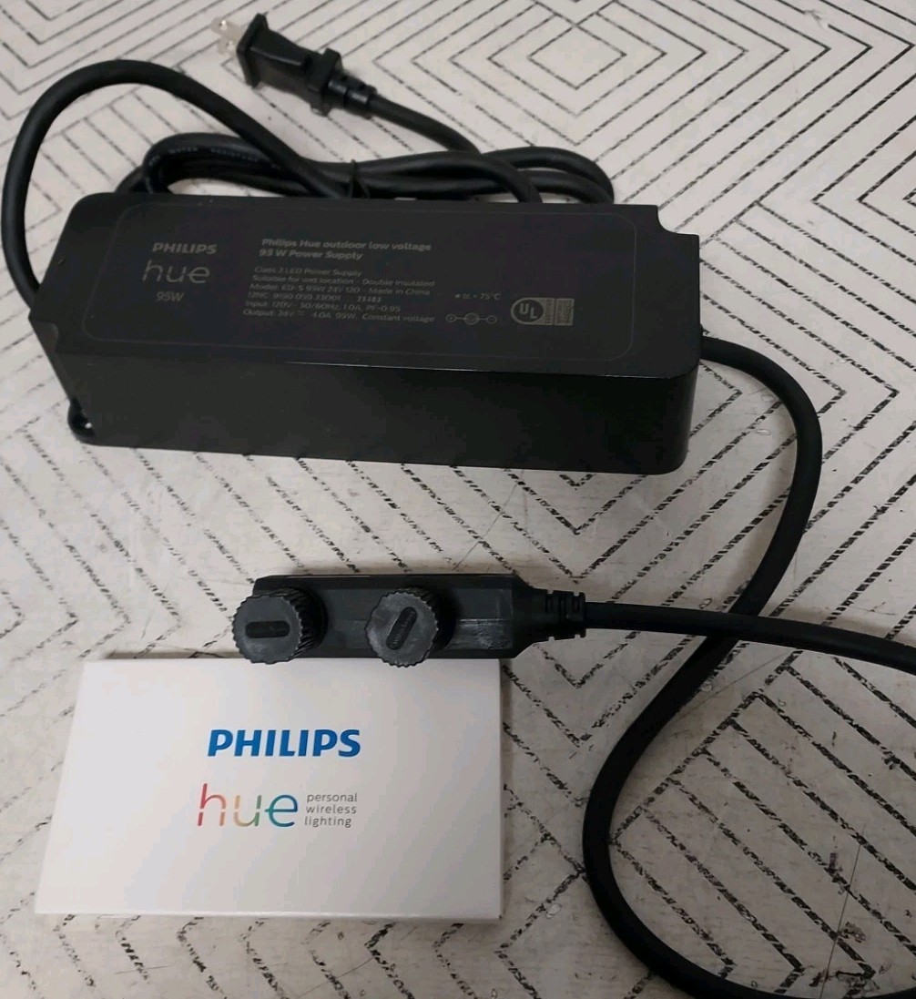 ➿️Philips Hue 95W Outdoor Power Supply Black Low Voltage Weatherproof🆕️No Box