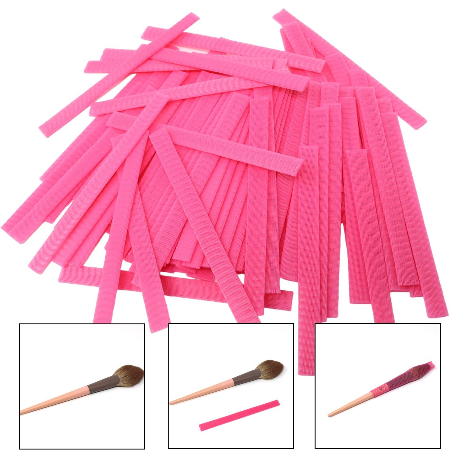 "Honbay 100PCS Makeup Brush Protector Reusable Expandable Mesh Cover for Make...