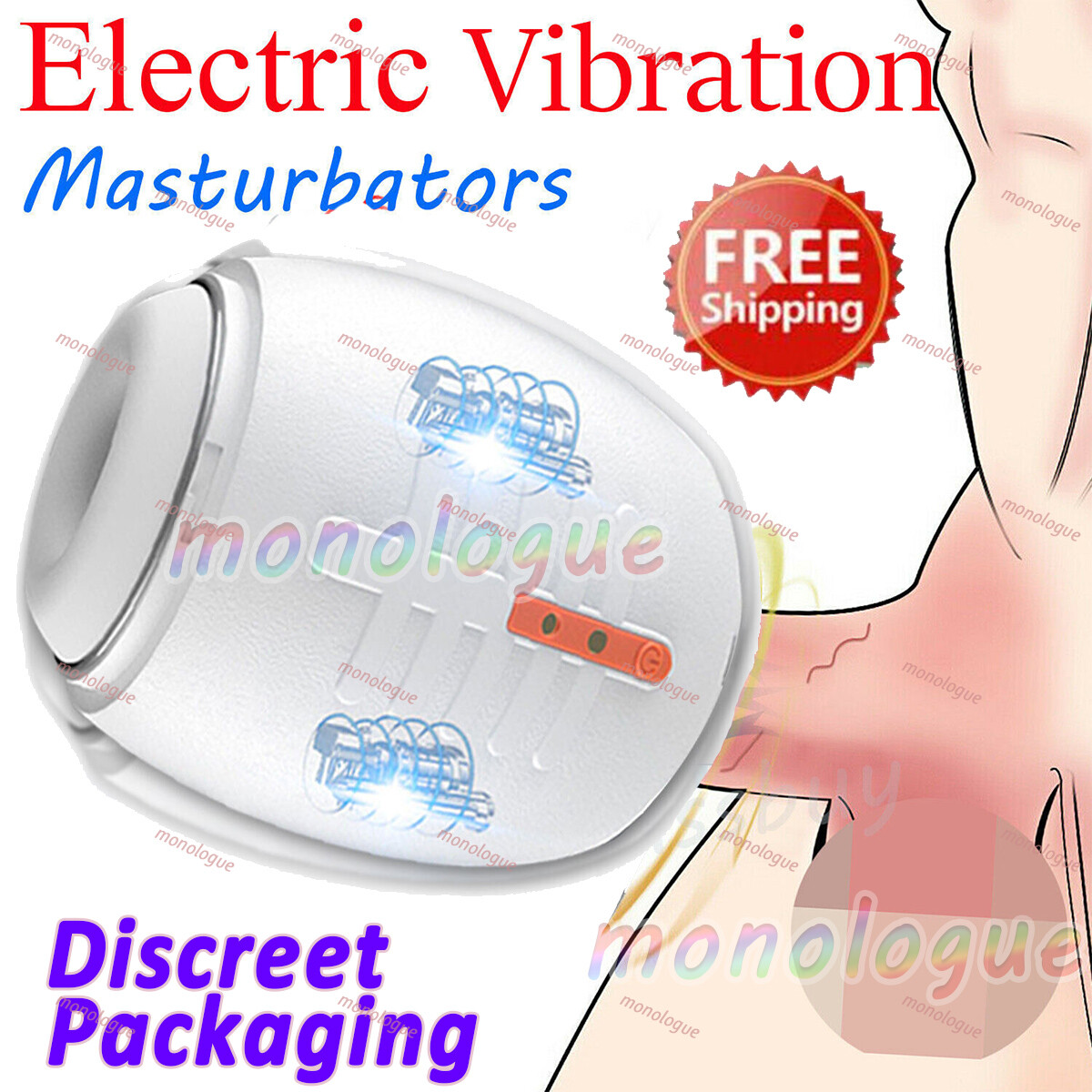 Male Masturbaters Automatic Stroker Cup Vibrating Blowjob Men Training Sex Toy