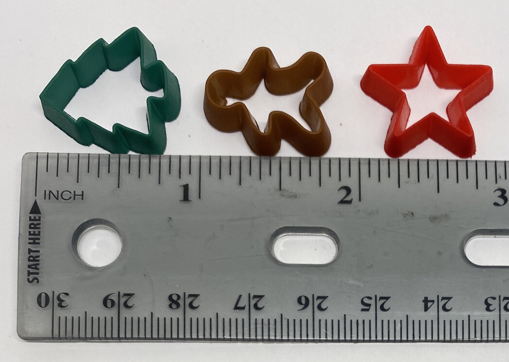 Christmas Gingerbread Tree Star Polymer Clay Stud Earring Cookie Candy Cutters 3