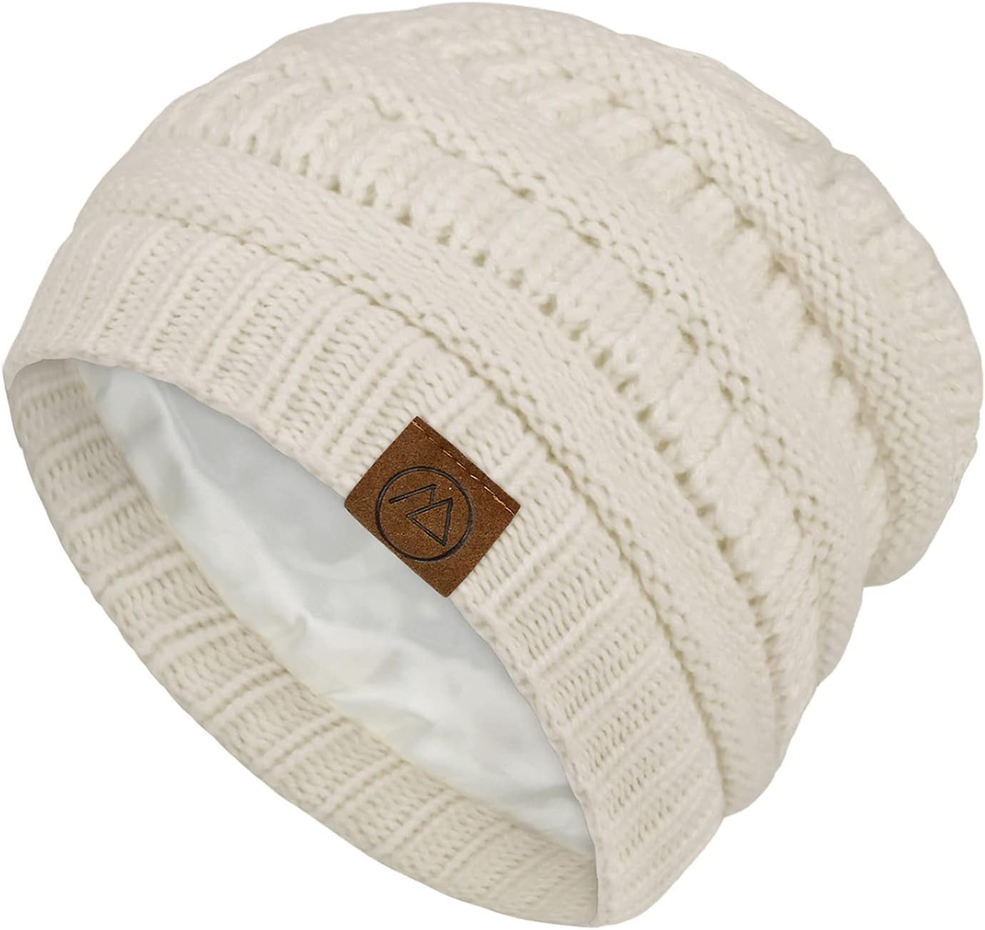 Beanies Women Satin Lined Beanie Winter Hats for Women Silk Lined Slouchy Beanie