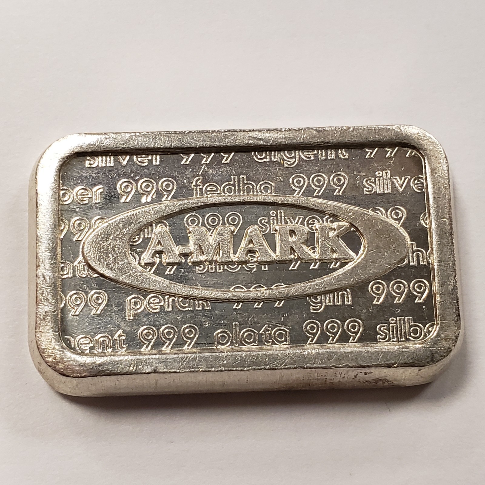 1 oz .999 Silver Bar - Vintage A Mark Oval Trademark - A157S - SKU-U2982 - STOCK
