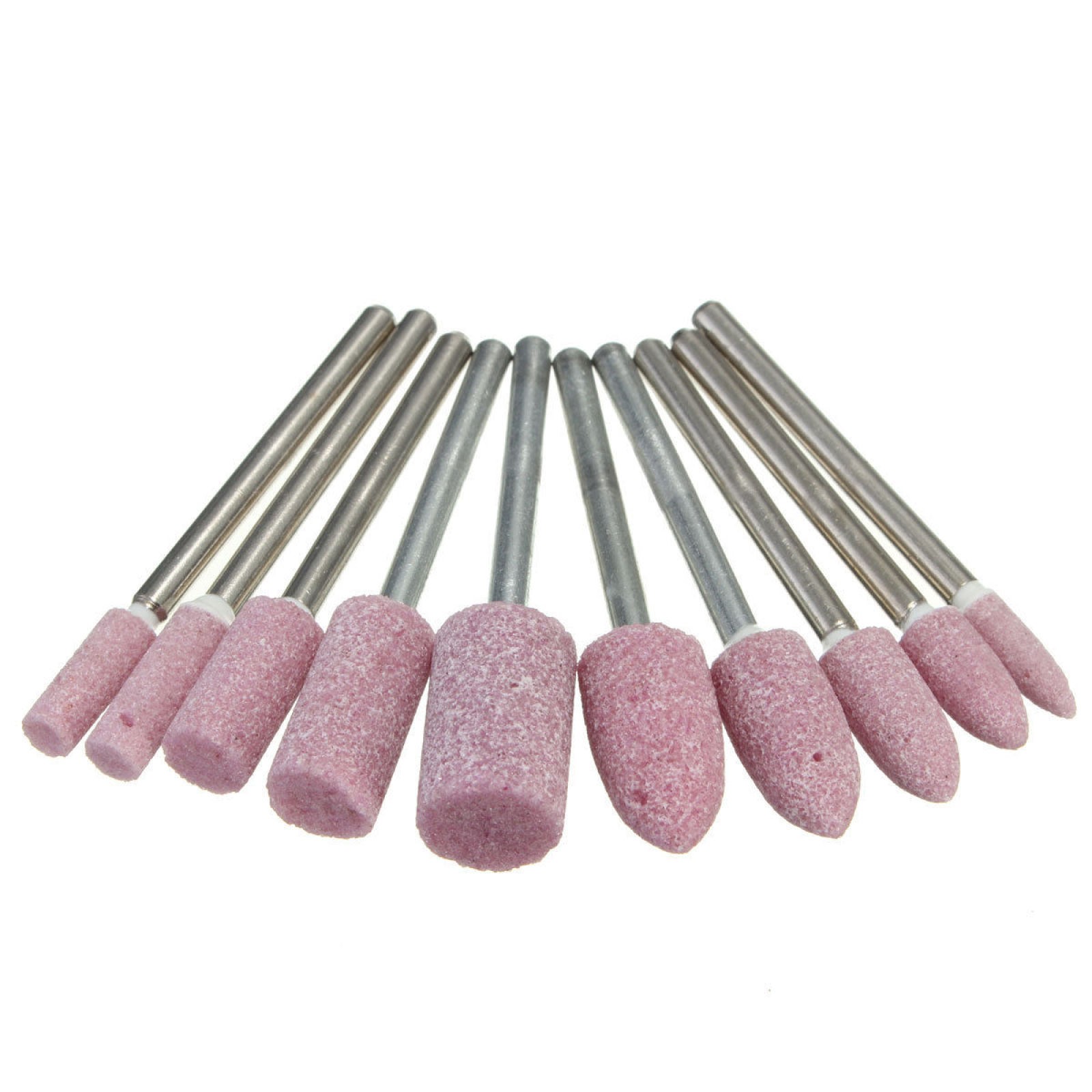 10x Rotary Abrasive Mounted Stone Grinding Wheel Bit 1/8'' Shank For Dremel