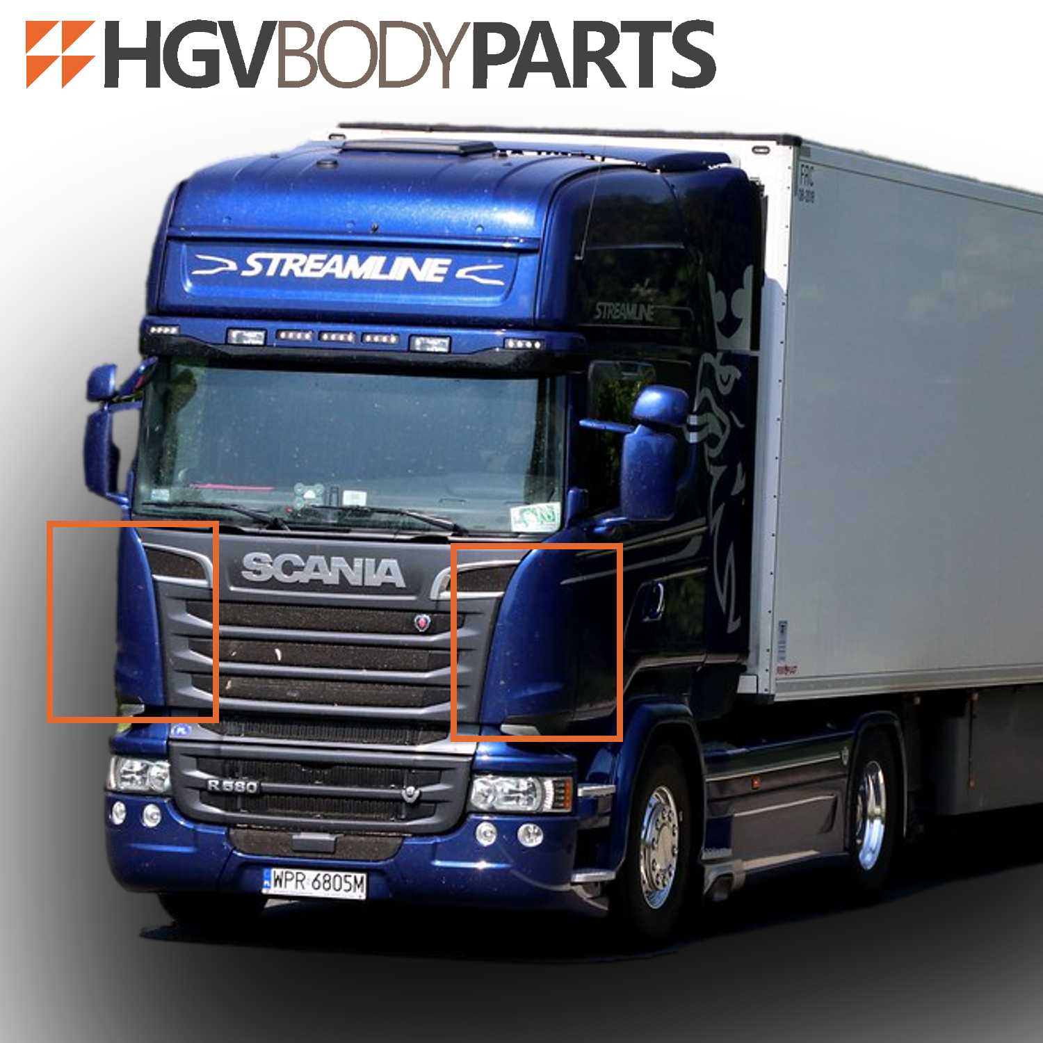 Scania R Streamline Cab Corner Wind Deflector Panel Add On LH
