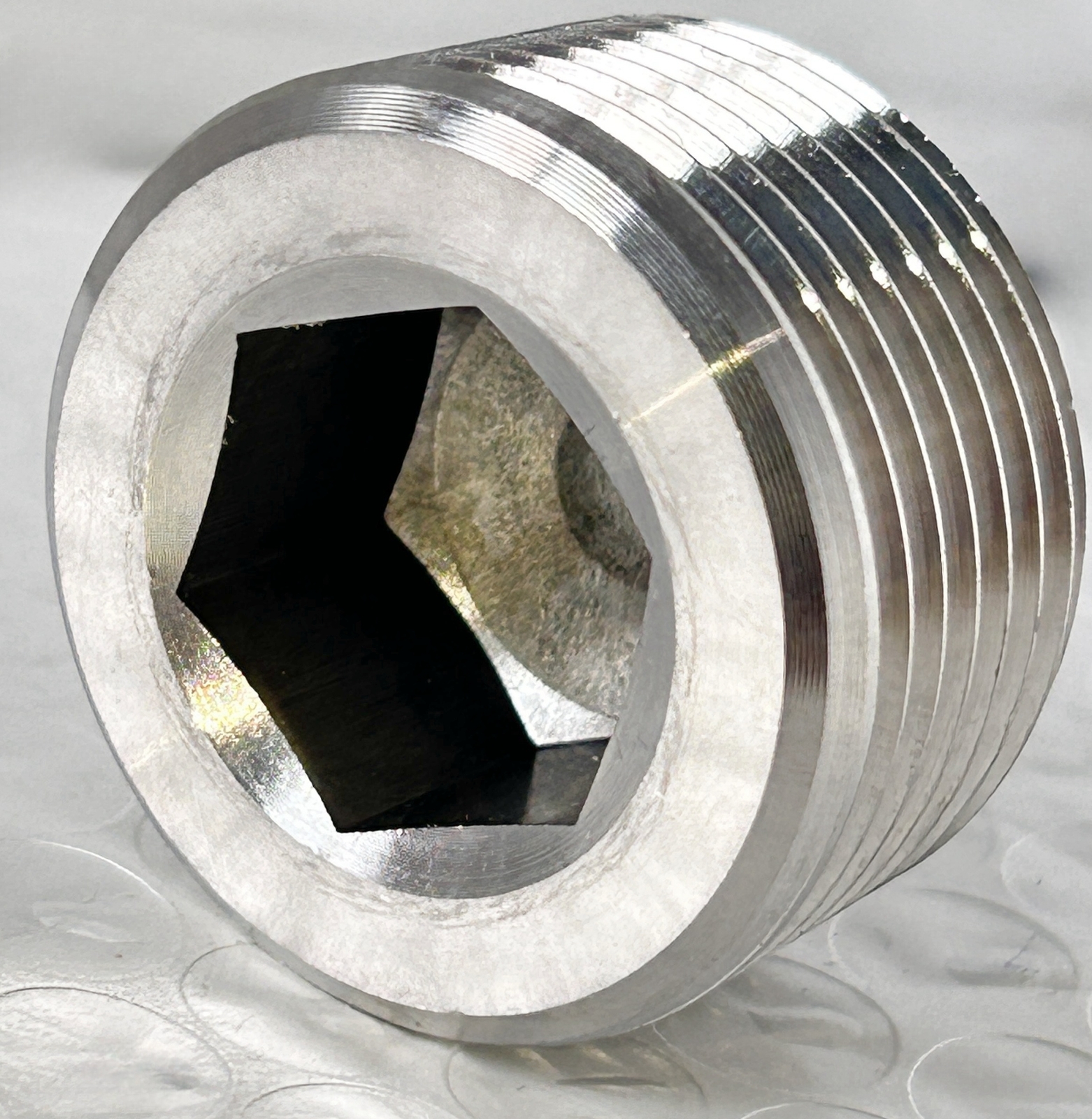 Pack of 2, Stainless Steel Pipe Fitting Hex Socket Countersunk Plug 1" NPT Male