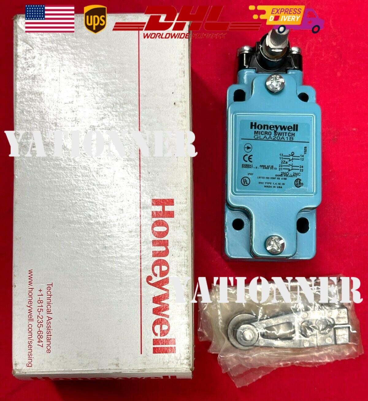 HONEYWELL MICRO SWITCH, GLAA20A1B, 600A, 15VAC, 2NO & 2NC SAME POLARITY