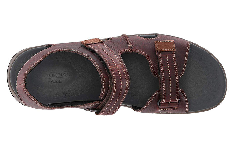 NEW - Clarks Brixby Shore Leather Men Sandals Sz.13 brwn