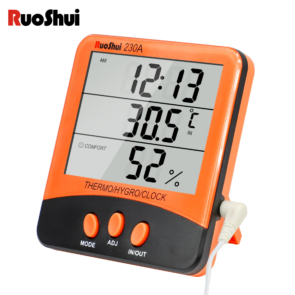 Thermometer Indoor Digital LCD Hygrometer Temperature Humidity Meter Alarm Clock