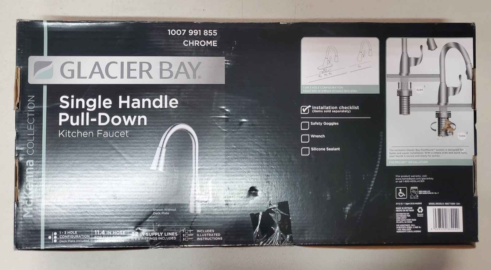 Glacier Bay McKenna Single-Handle Pull Down Sprayer Kitchen Faucet in Chrome