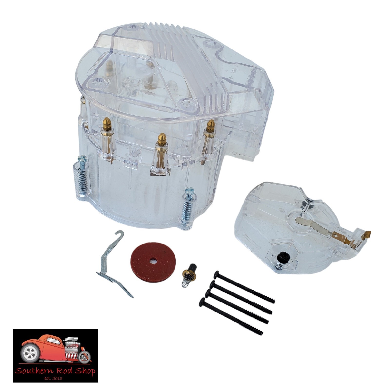 Chevy GM Clear HEI Large Distributor Cap Rotor Kit SBC BBC 305 327 350 396 454