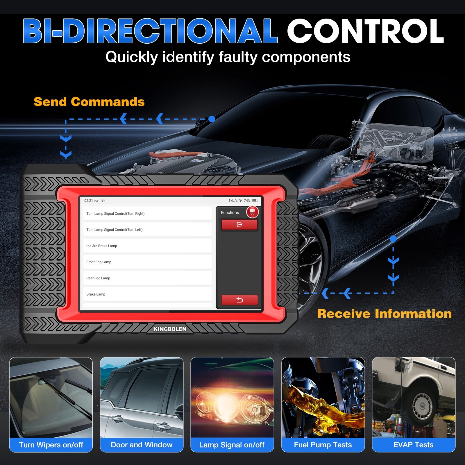 2024 KINGBOLEN K7 Elite OBD2 Scanner All System Diagnostic Tool ECU Key Coding