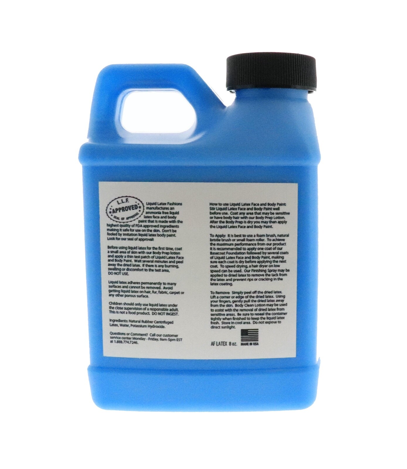 Ammonia Free Liquid Latex Body Paint 8oz Blue