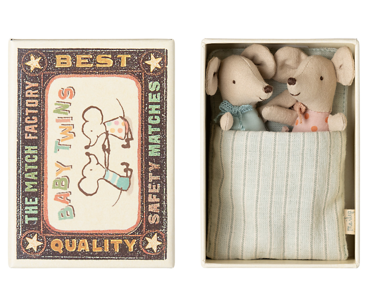 Maileg Twins, Baby Mice in Matchbox