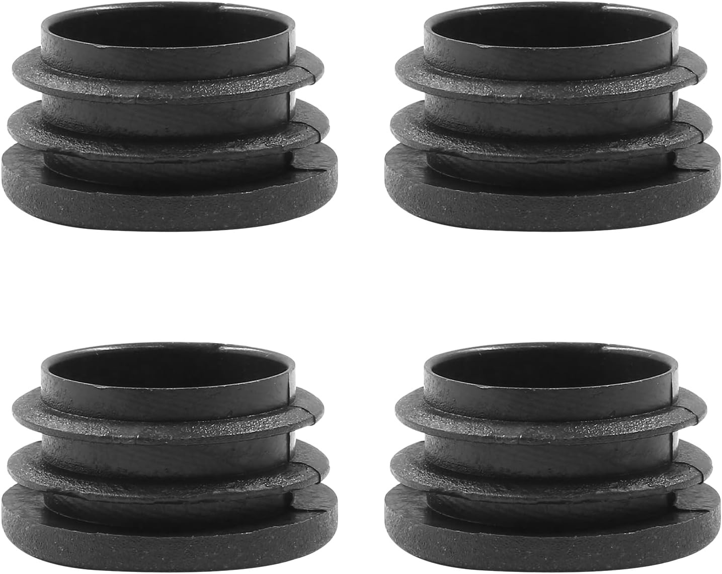 4 Pack 1-1/4 Inch (32Mm) round Plastic Hole Plugs, Black Pipe Tubing End Cap for