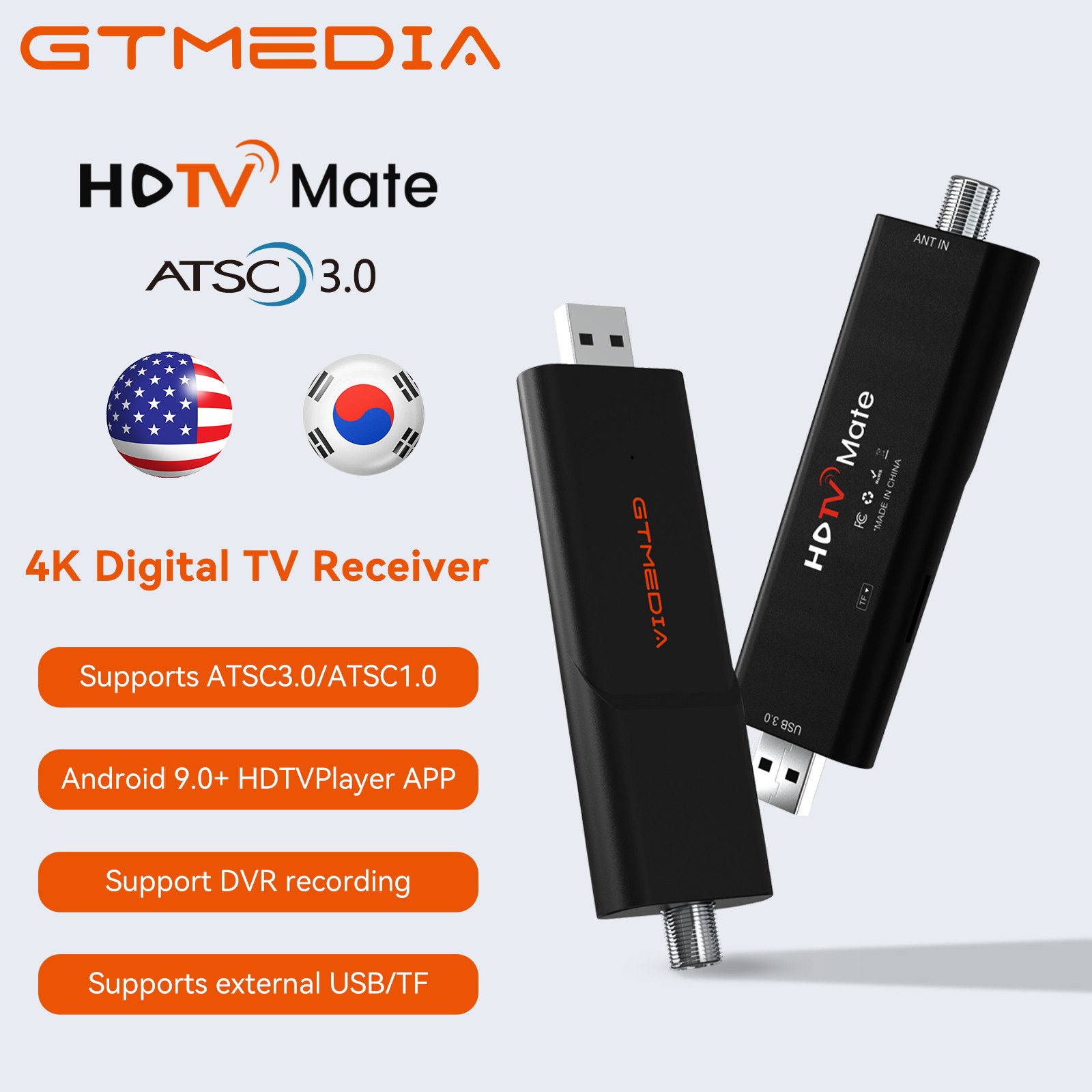 ATSC 3.0 TV Tuner 4K UHD ATSC 1.0 Digital TV Converter Stick Free DVR PVR Record