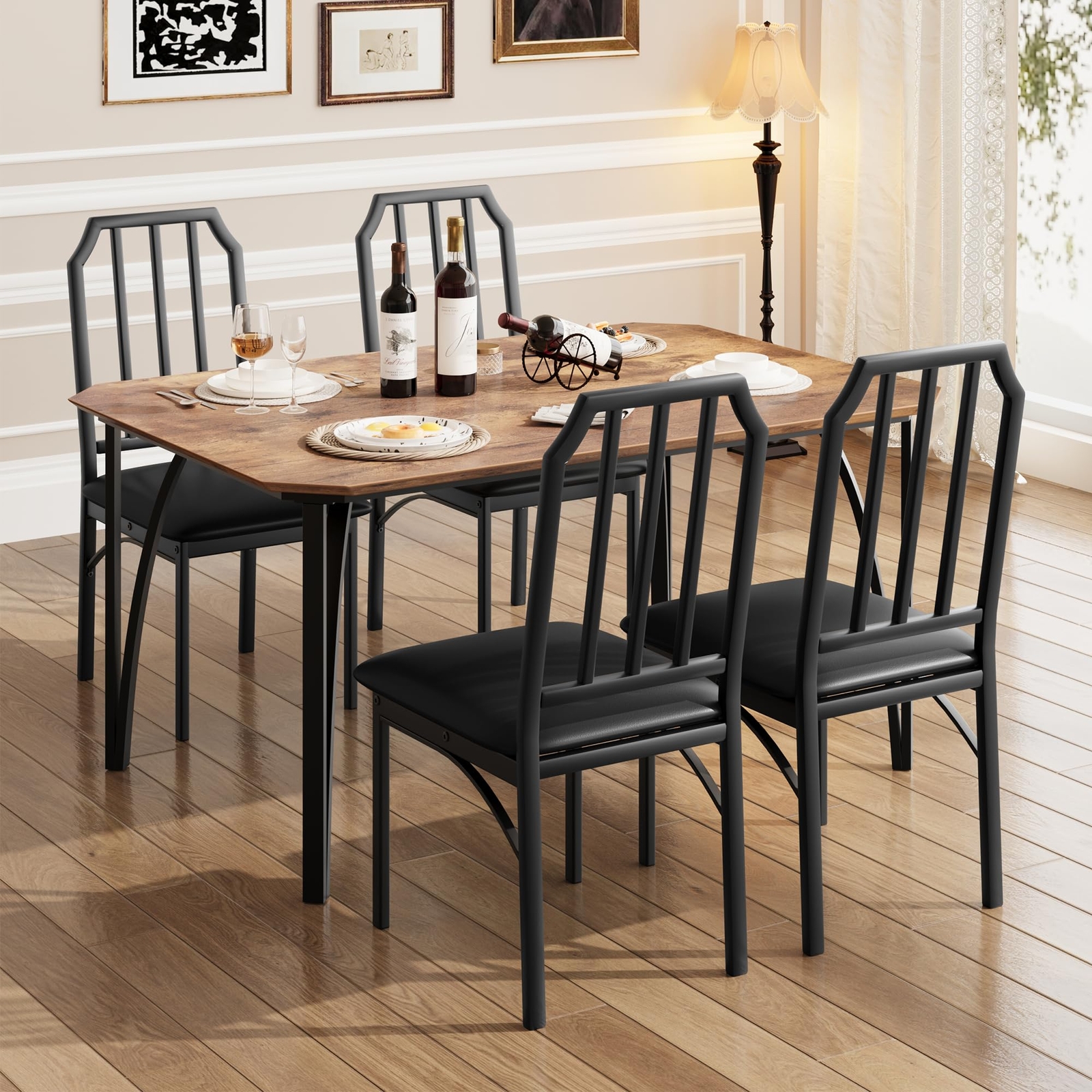 5 Piece Dining Room Table Set ,Home Kitchen Table and Chairs for Small Space NEW