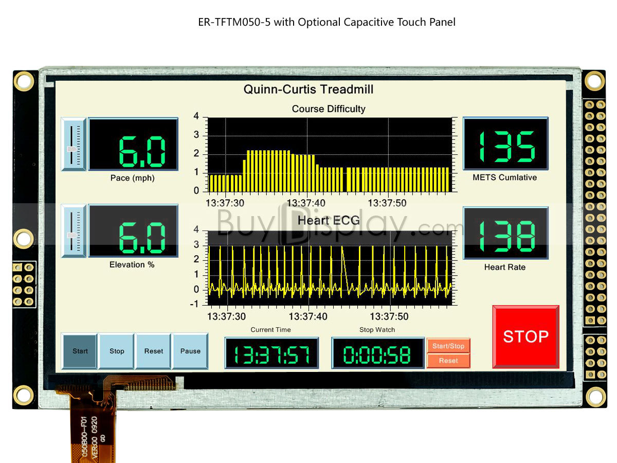 5" inch TFT LCD Module Display 800x480 w/SSD1963,Capacitive,Touch Panel,Tutorial