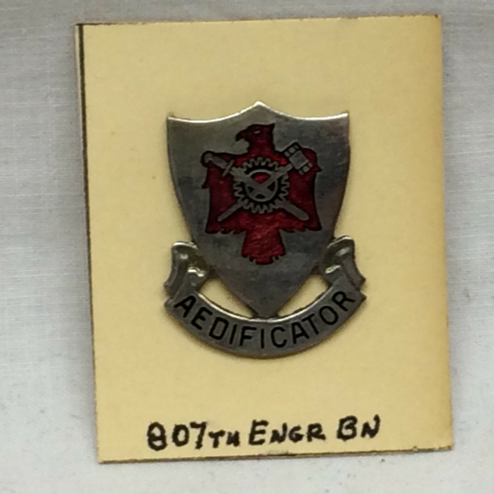 Military Pin 807th Engr Bn REDIFICATOR