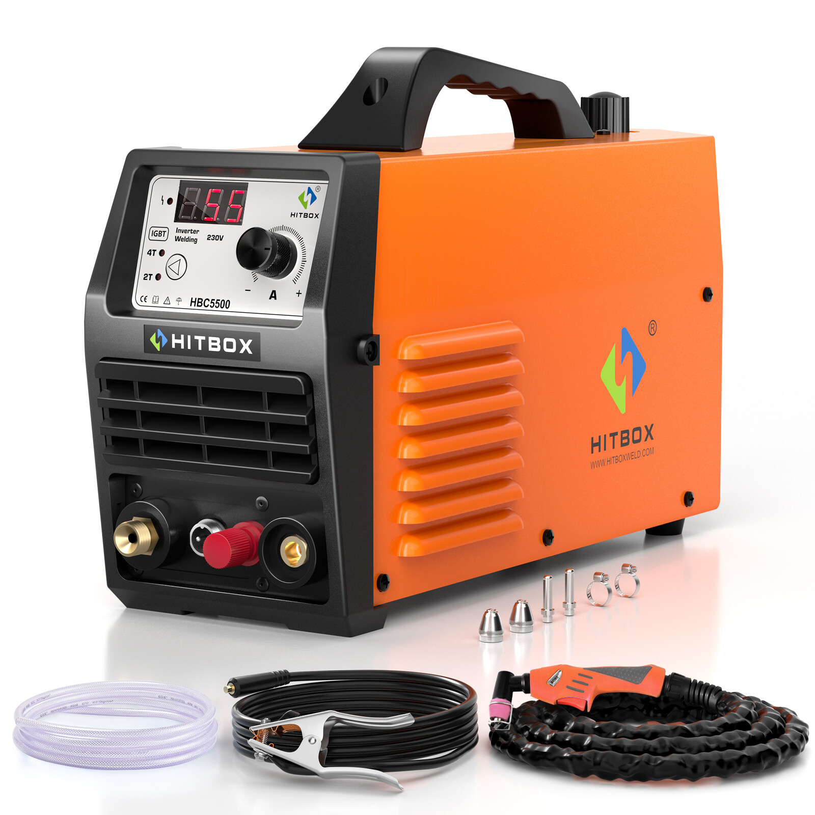 HITBOX Air Plasma Cutter HF Non-Touch Pilot Arc 55Amp 220V Cutting Machine 2T/4T