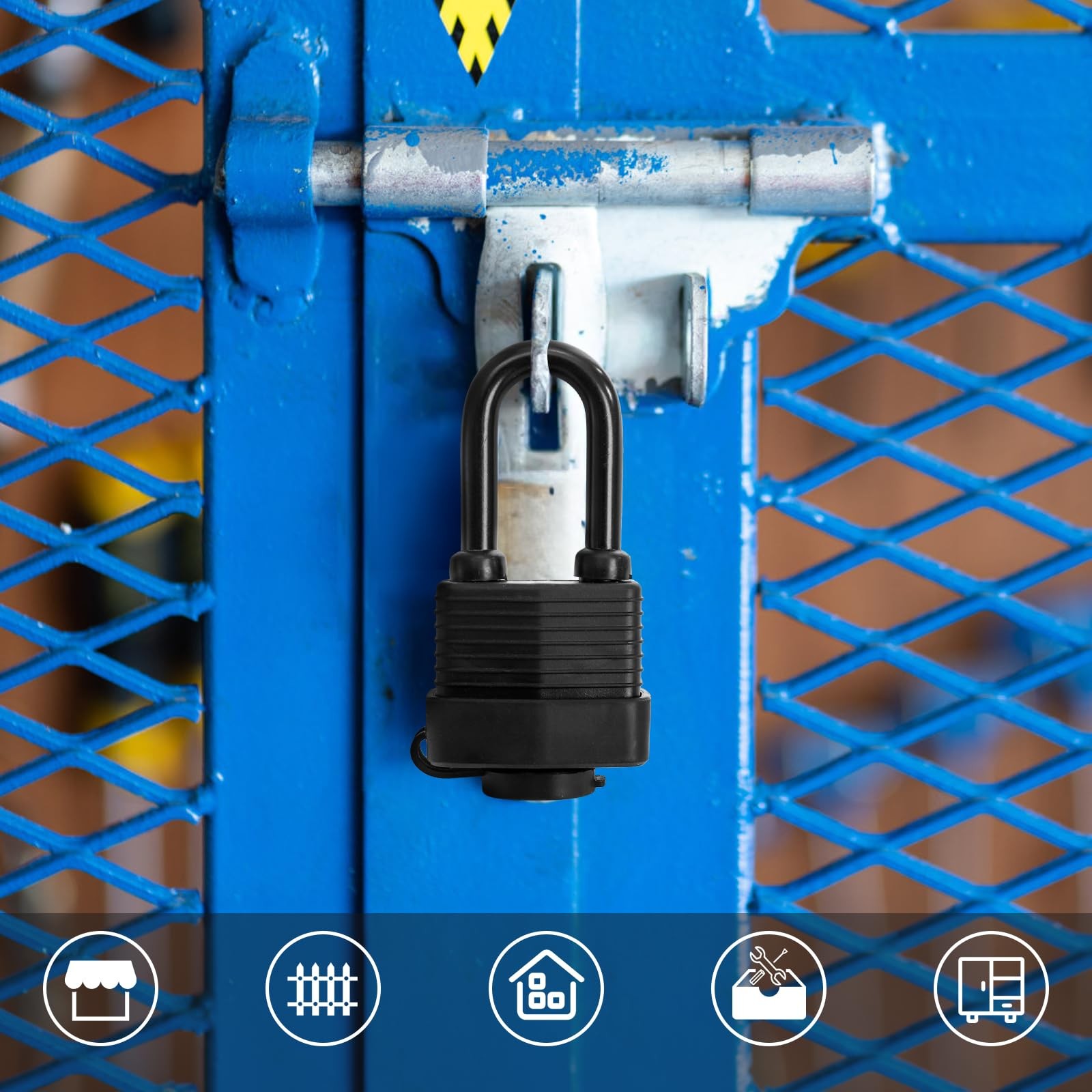 6 Pack Waterproof Keyed Alike Padlocks, Heavy Duty Long Padlock Set with Same...