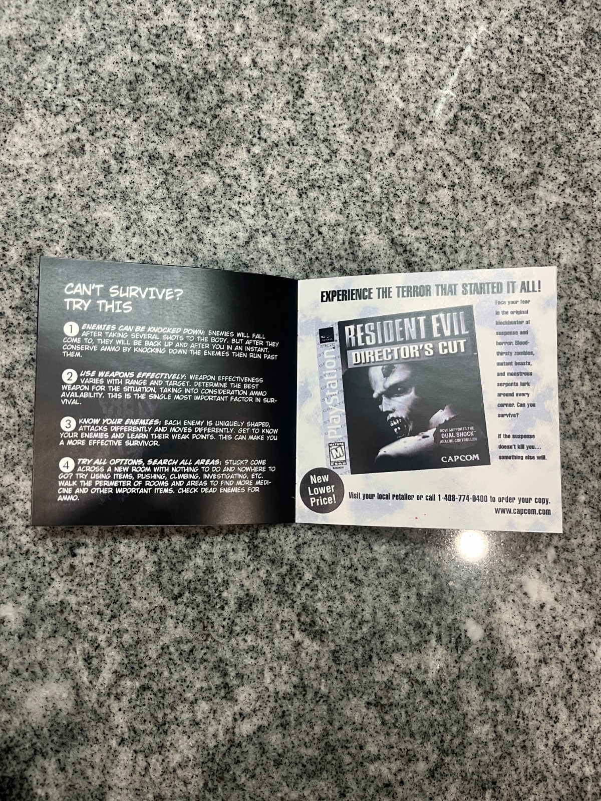 Replacement Manual for - Resident Evil 2 - Sony PS1 Instruction Booklet