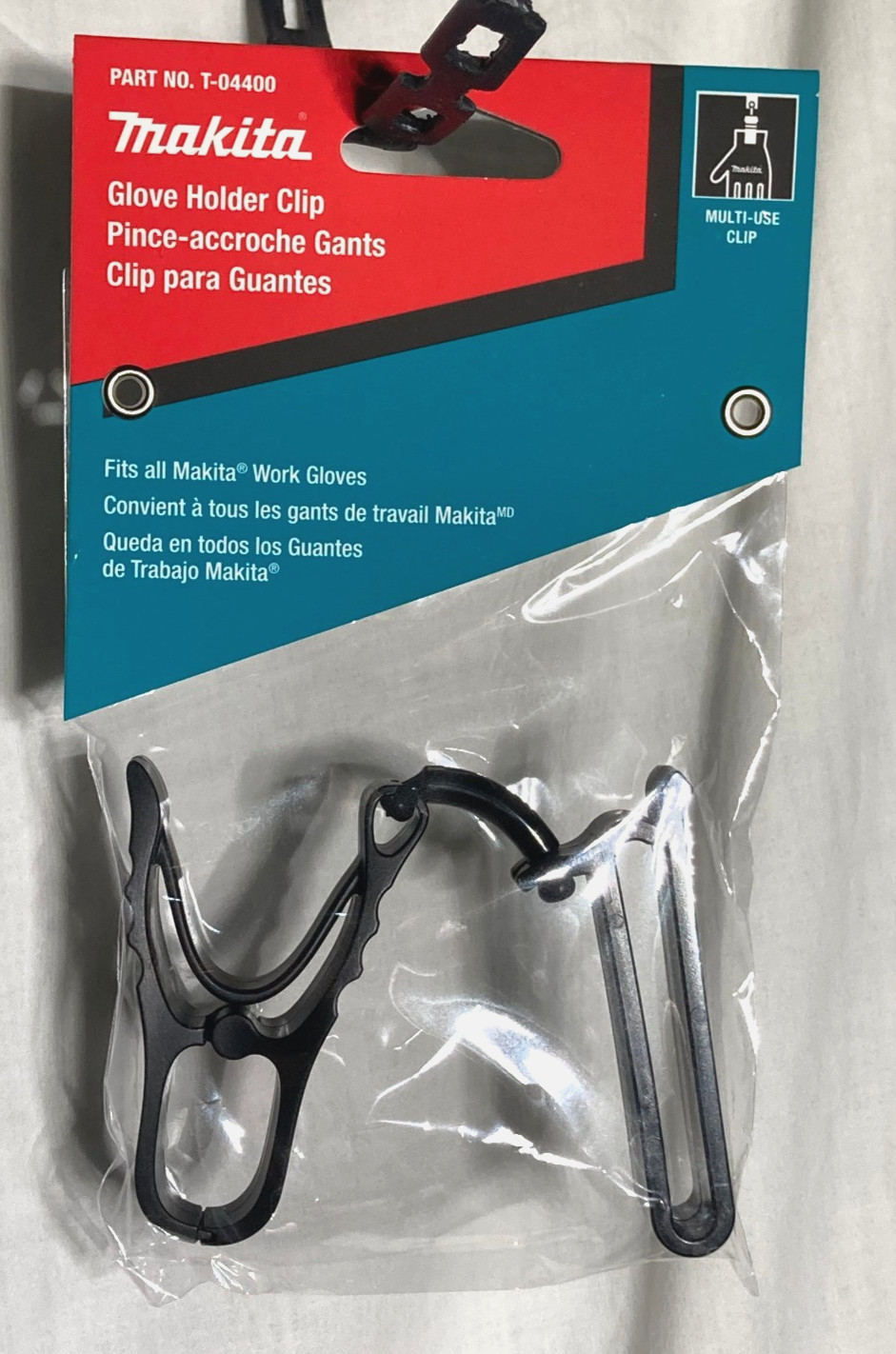 Makita Plastic Glove Holder Clip T-04400 Black 1