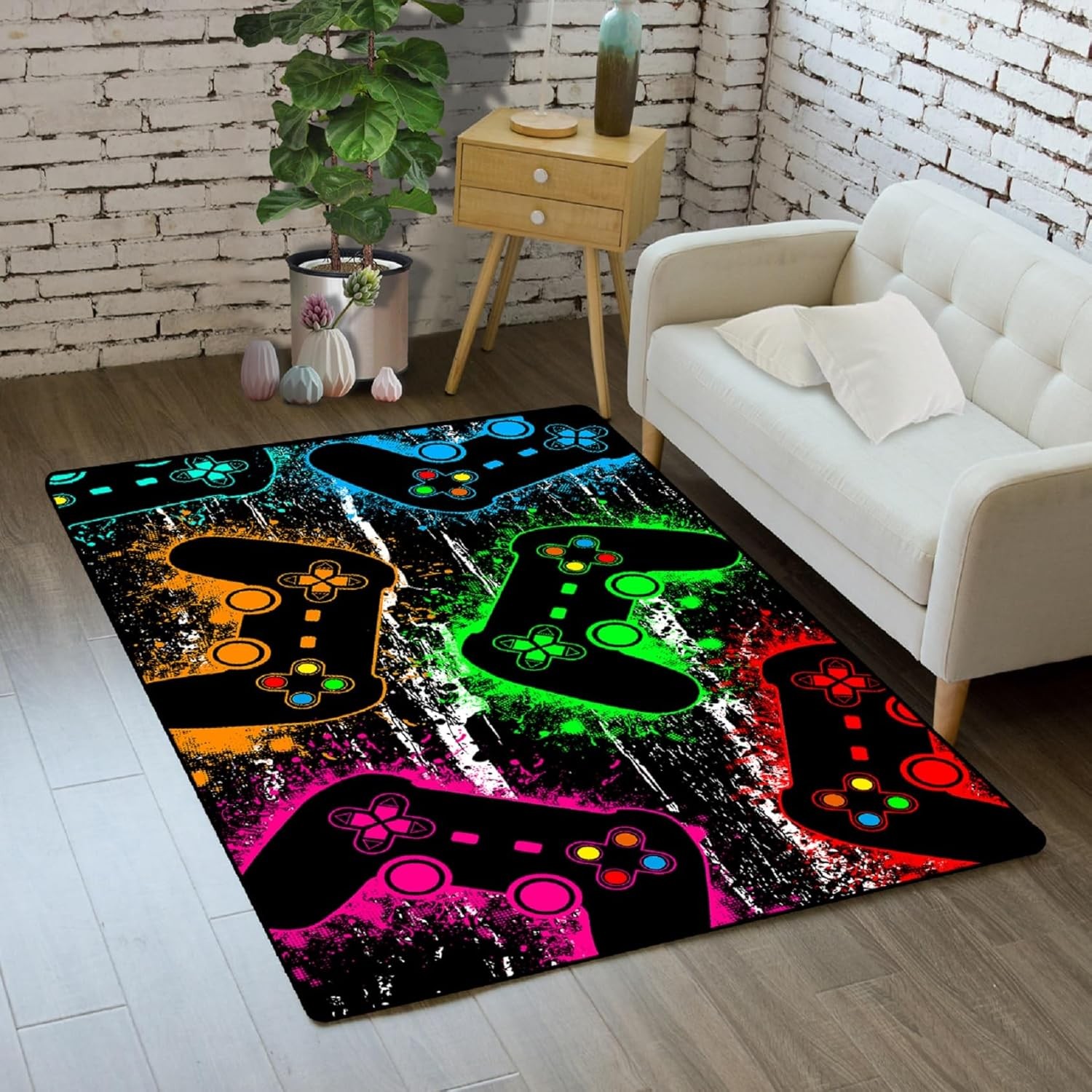 Ger Area Rug for Dining Room Kids Room Green Hand Dn Gepad Teens