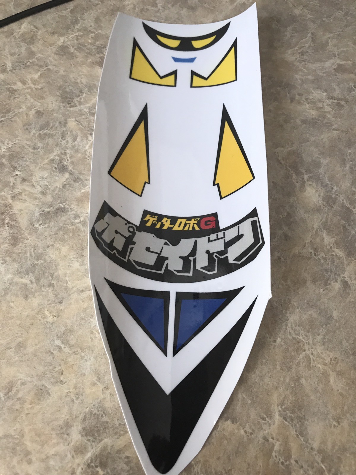Popy Poseidon Jumbo Machinder Shogun Warrior Decals - Repro Stickers (DIE CUT)