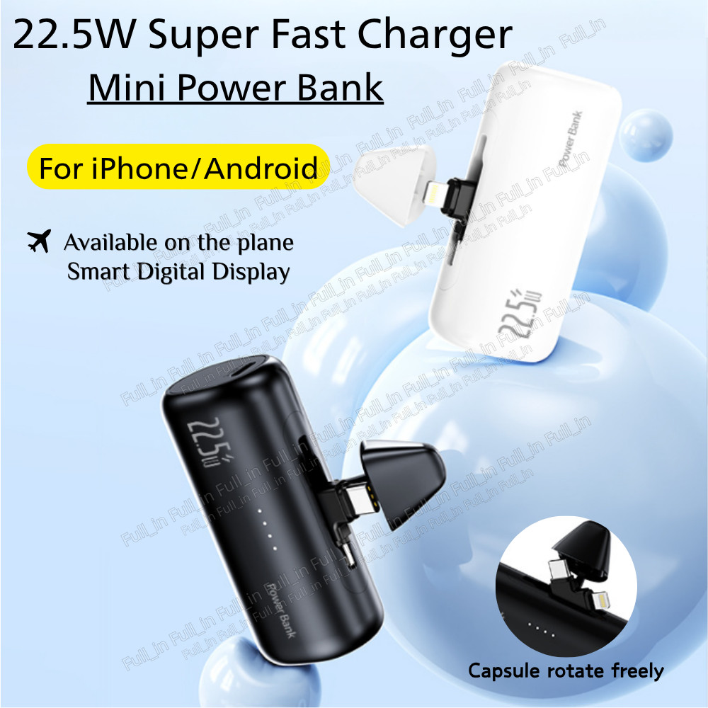 5000mAh Mini Travel Power Bank Portable 22.5W Fast Charger External Battery Pack