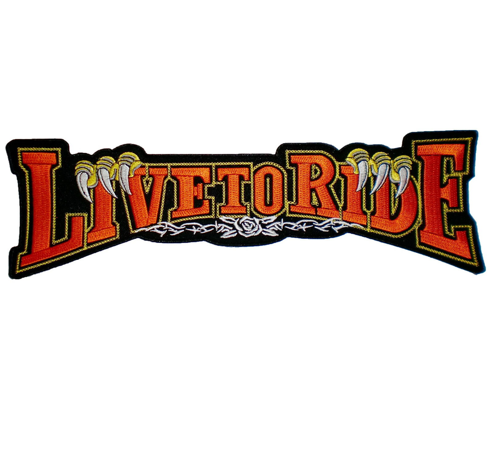 LARGE Live To Ride Jacket Embroidered Biker Back Patch Rider Rod Gangster MC