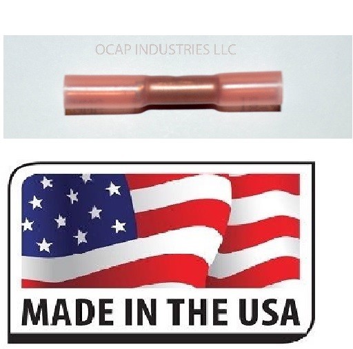 (100) RED 22-18 GA 3M HEAT SHRINK BUTT SPLICE WIRE CRIMP ELECTRICAL CONNECTOR