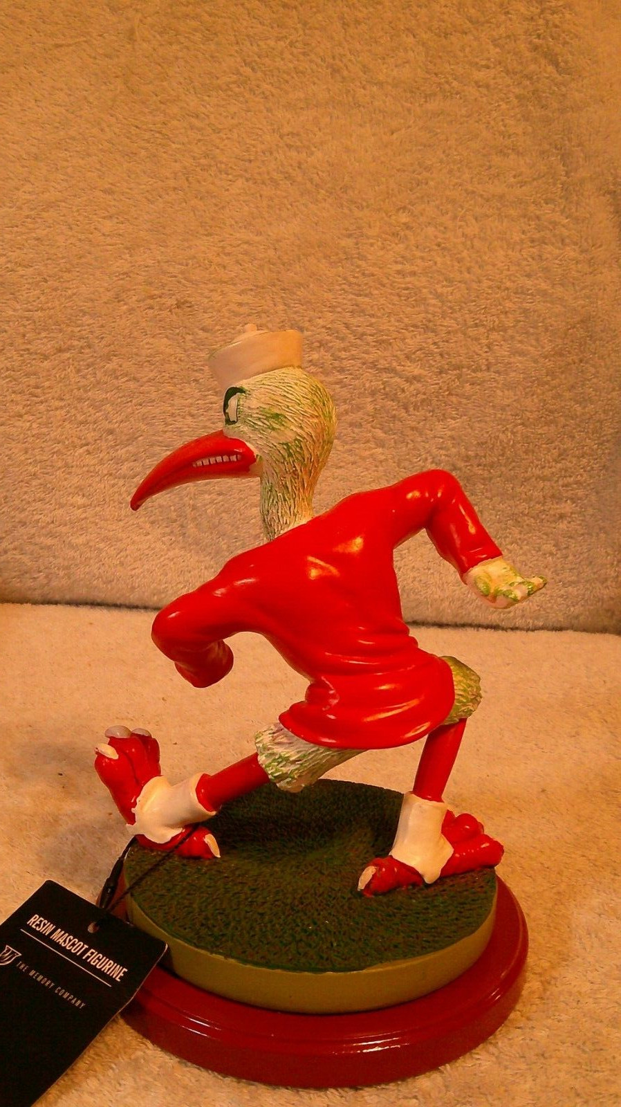 University Of Miami Florida Hurricanes Sebastian the Ibis Mascot Figurine 7.5"