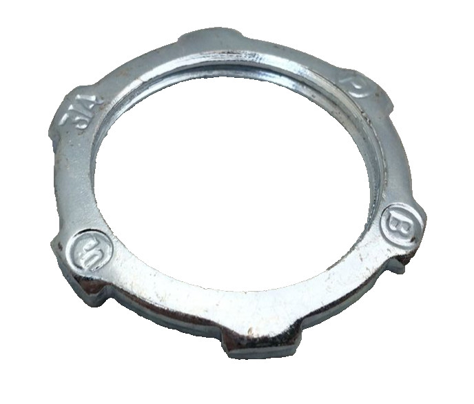 102-S BRIDGEPORT 3/4 INCH ZINC PLATED STEEL CONDUIT LOCKNUT