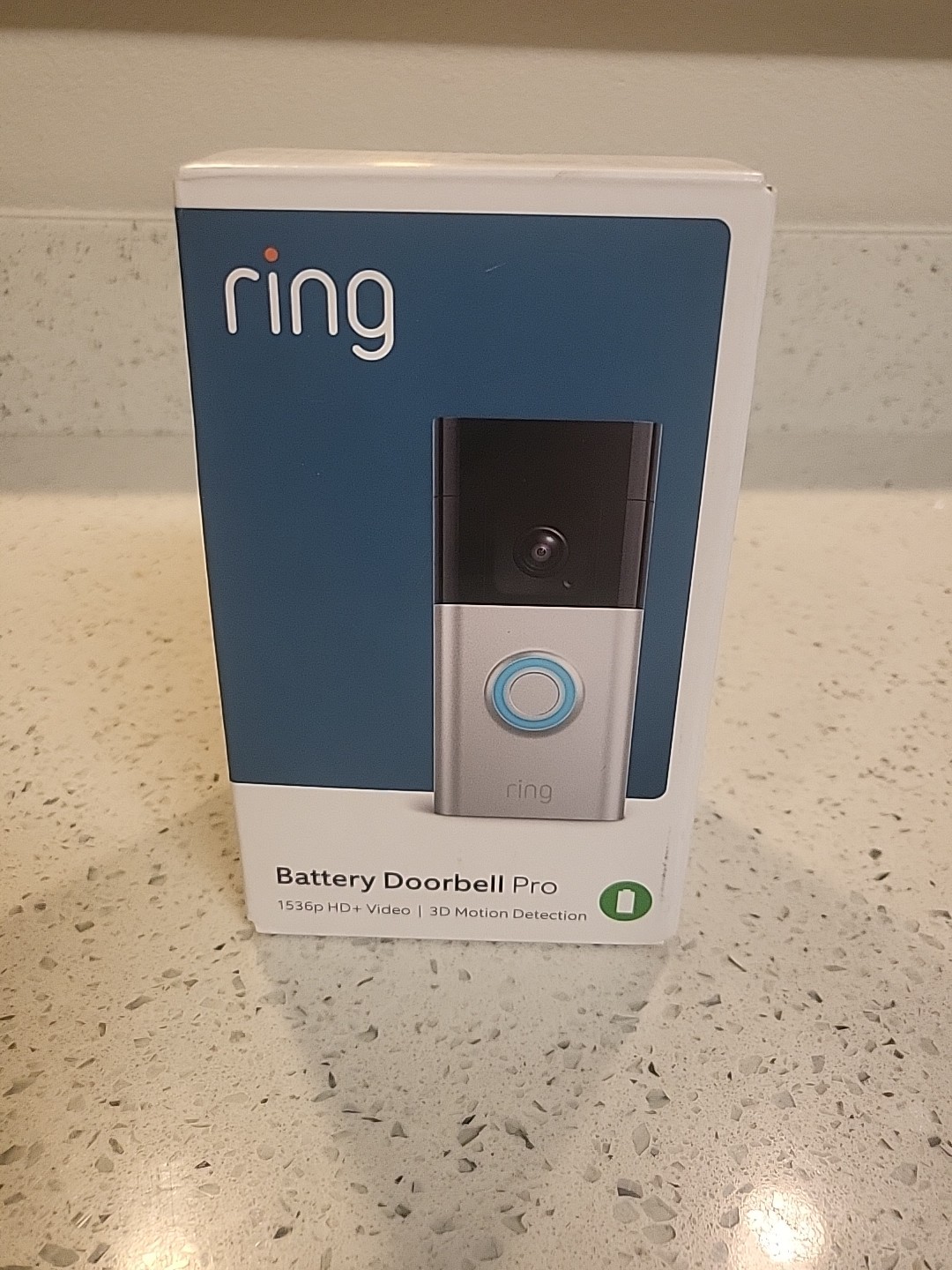 Ring - Battery Doorbell Pro - 1536p HD + Video - 3D Motion Detection - Brand New