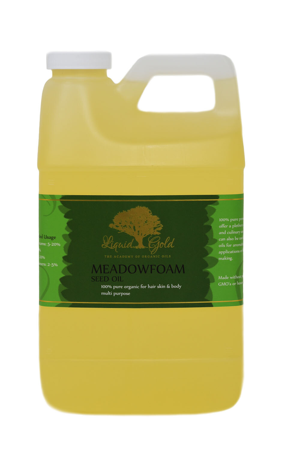 64 oz PREMIUM MEADOWFOAM OIL 100% PURE ORGANIC BEST QUALITY COLD PRESSED UNCUT