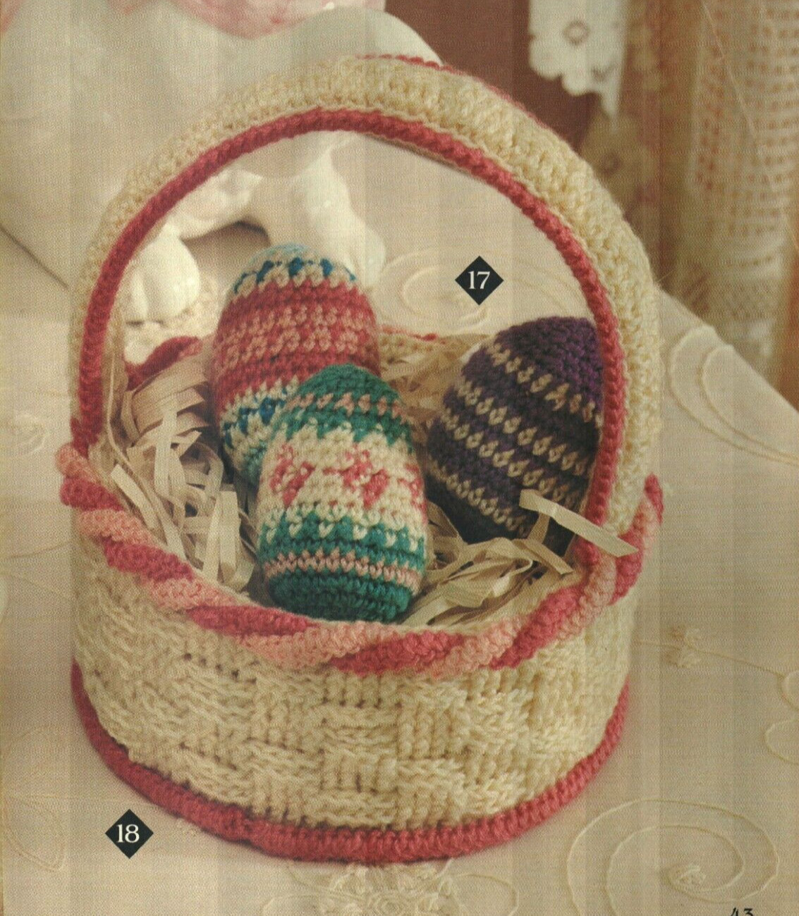 EASTER EGGS AND EASTER BASKET CROCHET PATTERN INSTRUCTIONS